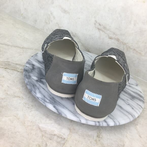 TOMS Vegan Gray Canvas Flats Women's Size 11 - Picture 6 of 16